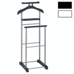 IDIMEX Valet ASSAM, en métal laqué argenté et MDF. Coloris disponibles : Noir