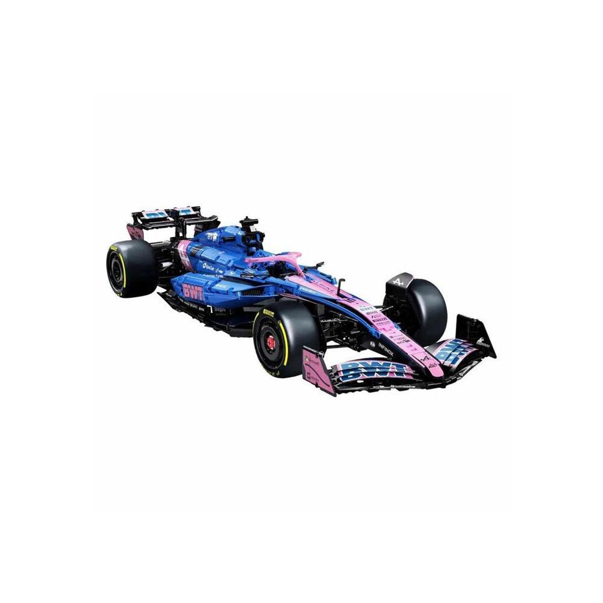 Kit de construction Formule 1 1:8 réplique Alpine F1 A525 au moteur V6 visible, DRS fonctionnel et suspension push-rod, 2173 pièces