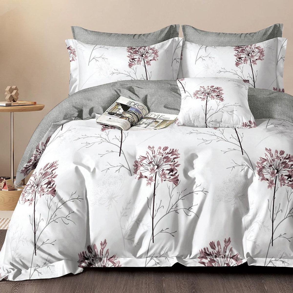 Home collection Parure housse de couette 100 % percale de coton 80 fils Ailise