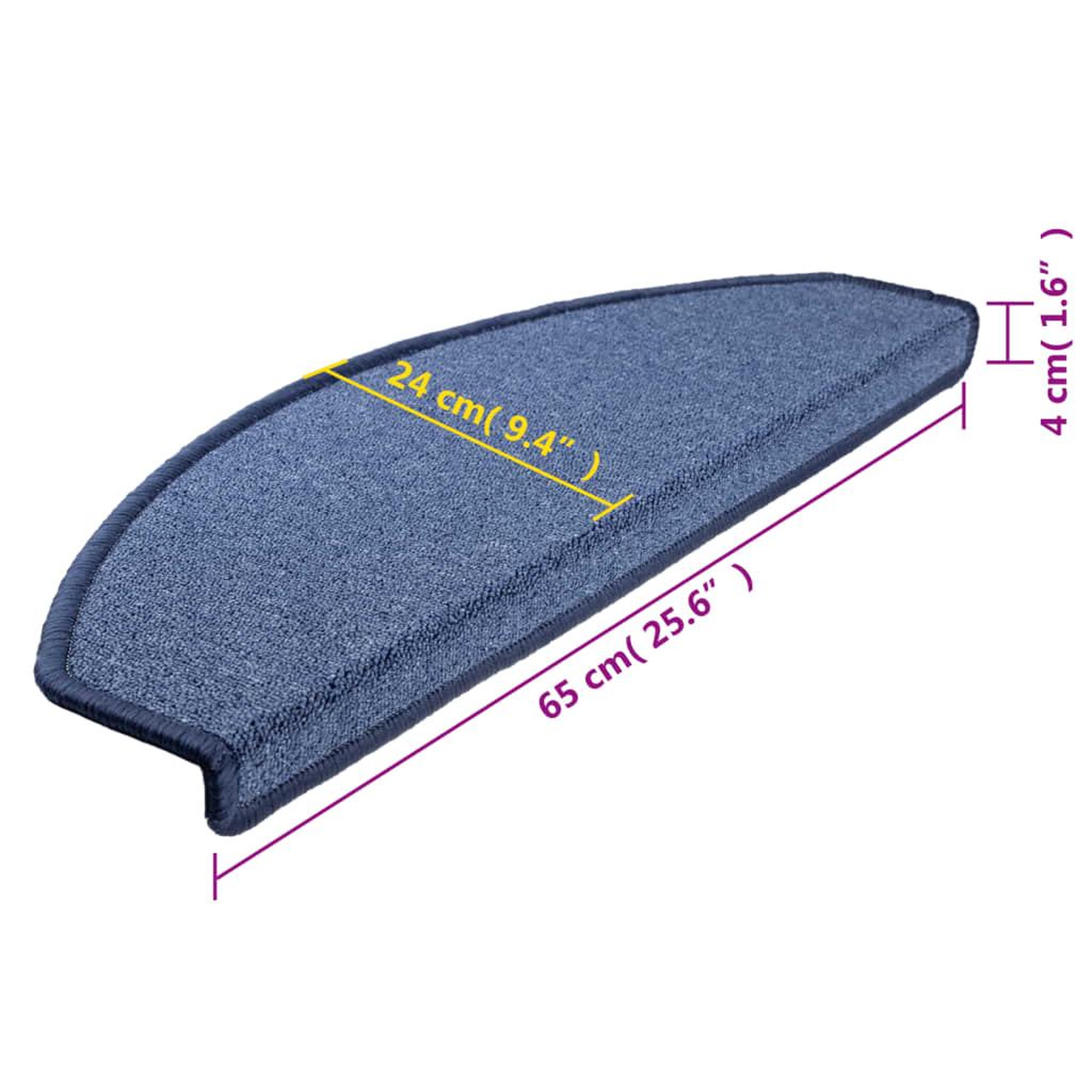 Voir la diapositive 6 : VIDAXL Tapis d'escalier 15 pcs Bleu 65x24x4 cm