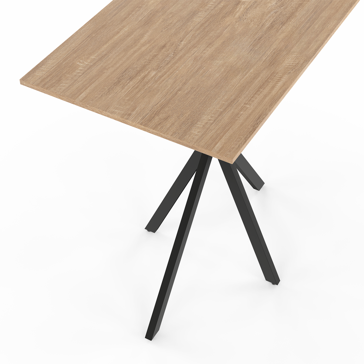 ID MARKET Table haute de bar rectangulaire ALIX pied araignée bois et noir 100 cm