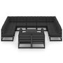 Voir la diapositive 3 : VIDAXL Salon de jardin 12 pcs avec coussins Noir Bois de pin massif