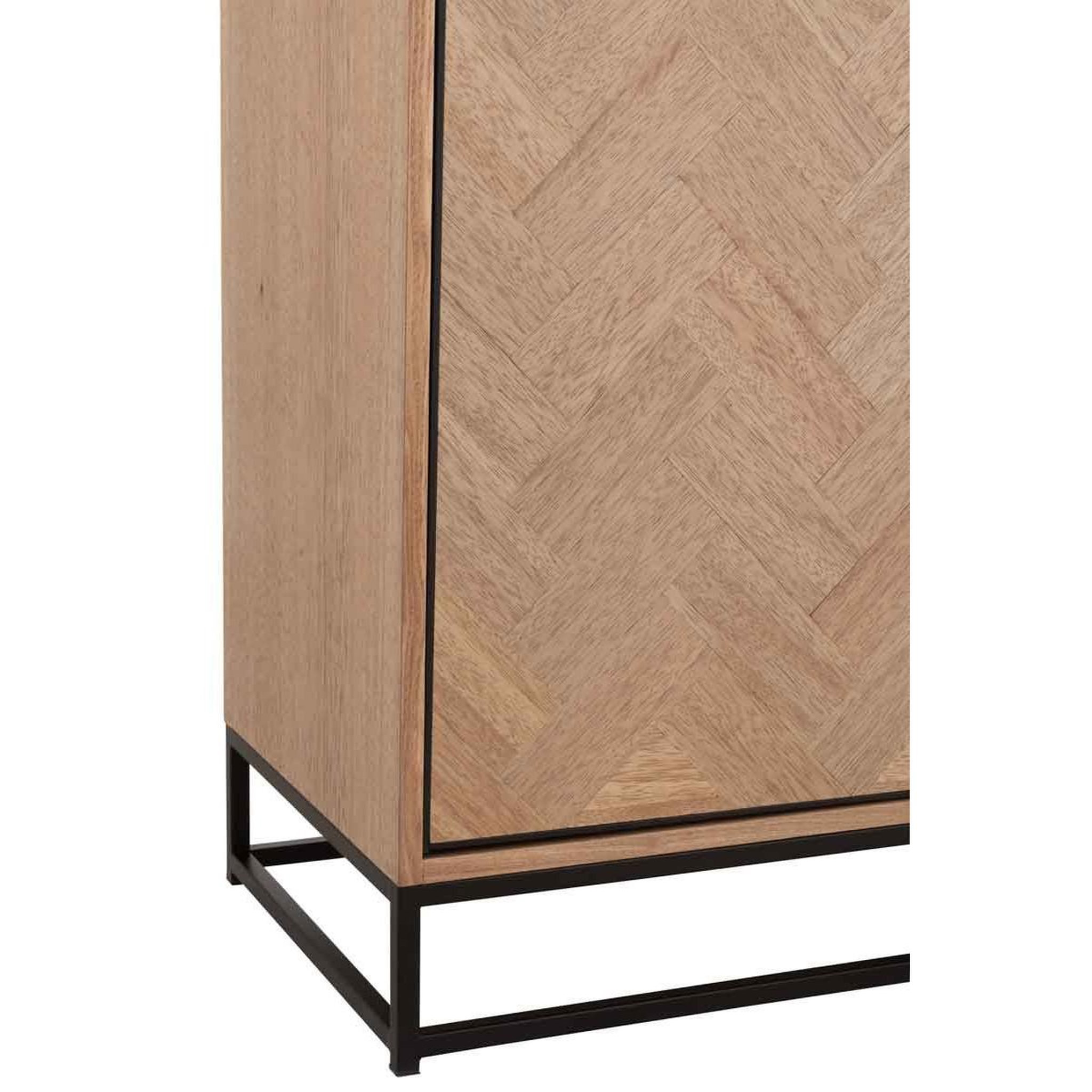 Voir la diapositive 5 : J-LINE Chiffonnier 3 tiroirs  miraza  158cm naturel & noir