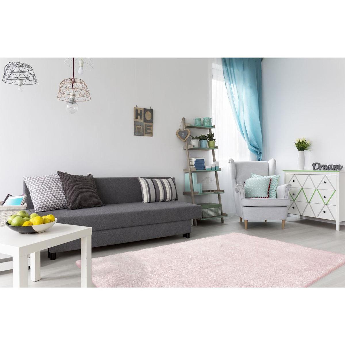 Paris Prix Tapis Shaggy Fait Main  Bali  Rose