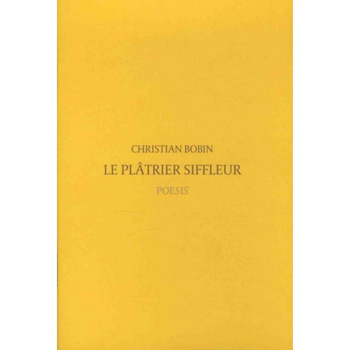  Le Plâtrier Siffleur - Bobin, Christian - Livres