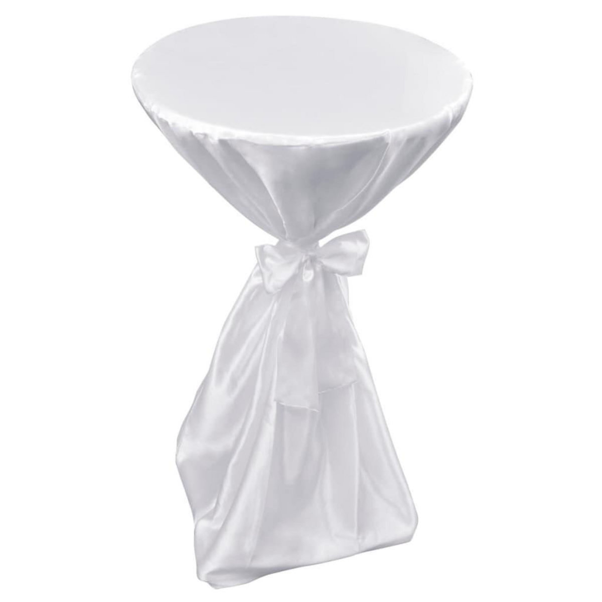 VIDAXL Housse de table blanche avec ruban 80 cm 2 pieces