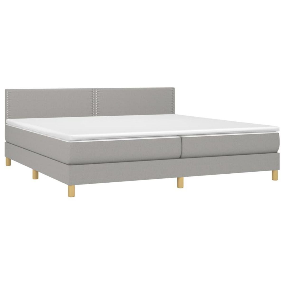 VIDAXL Sommier a lattes de lit matelas LED Gris clair 200x200 cm Tissu