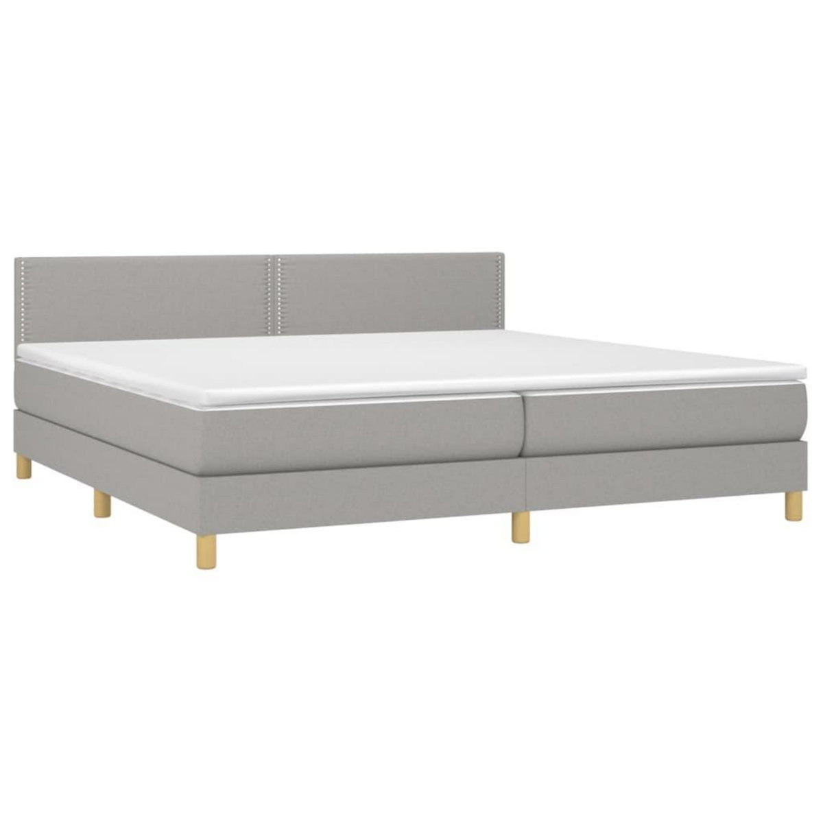 VIDAXL Sommier a lattes de lit matelas LED Gris clair 200x200 cm Tissu