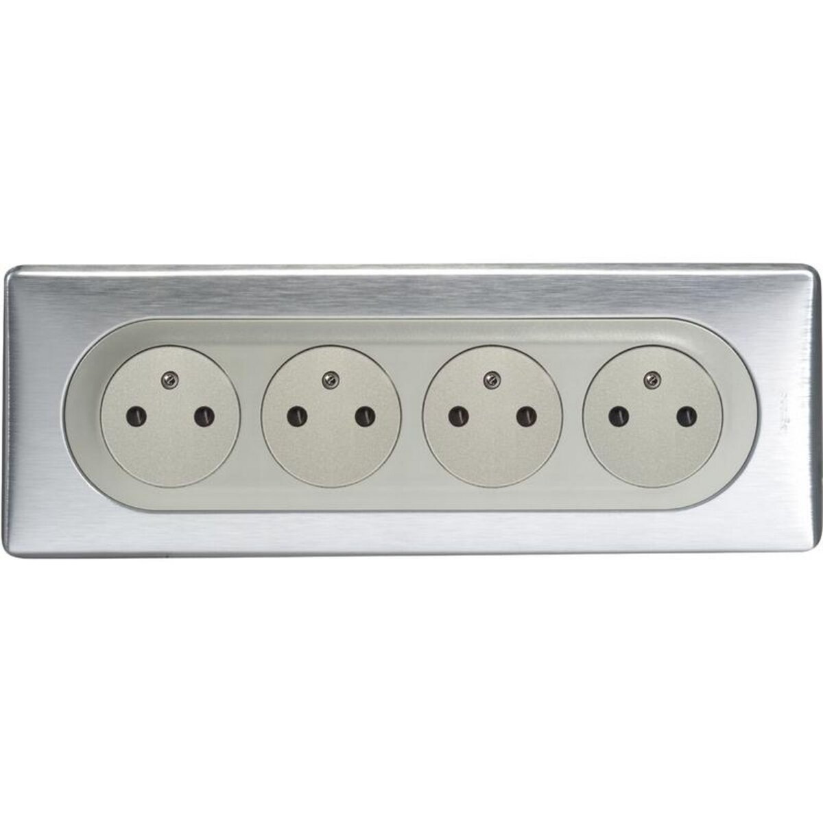 Legrand Celiane quadruple prise x 2 pôles + terre précablées aluminium