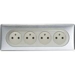 Legrand Celiane quadruple prise x 2 pôles + terre précablées aluminium