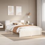 VIDAXL Lit bibliotheque sans matelas blanc 160x200 cm bois pin massif