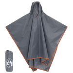 VIDAXL Poncho de pluie avec capuche design 2 en 1 gris et orange