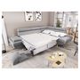 Voir la diapositive 9 : Canapé d'angle droit convertible 5 places tissu pieds bois clair MARIUS 