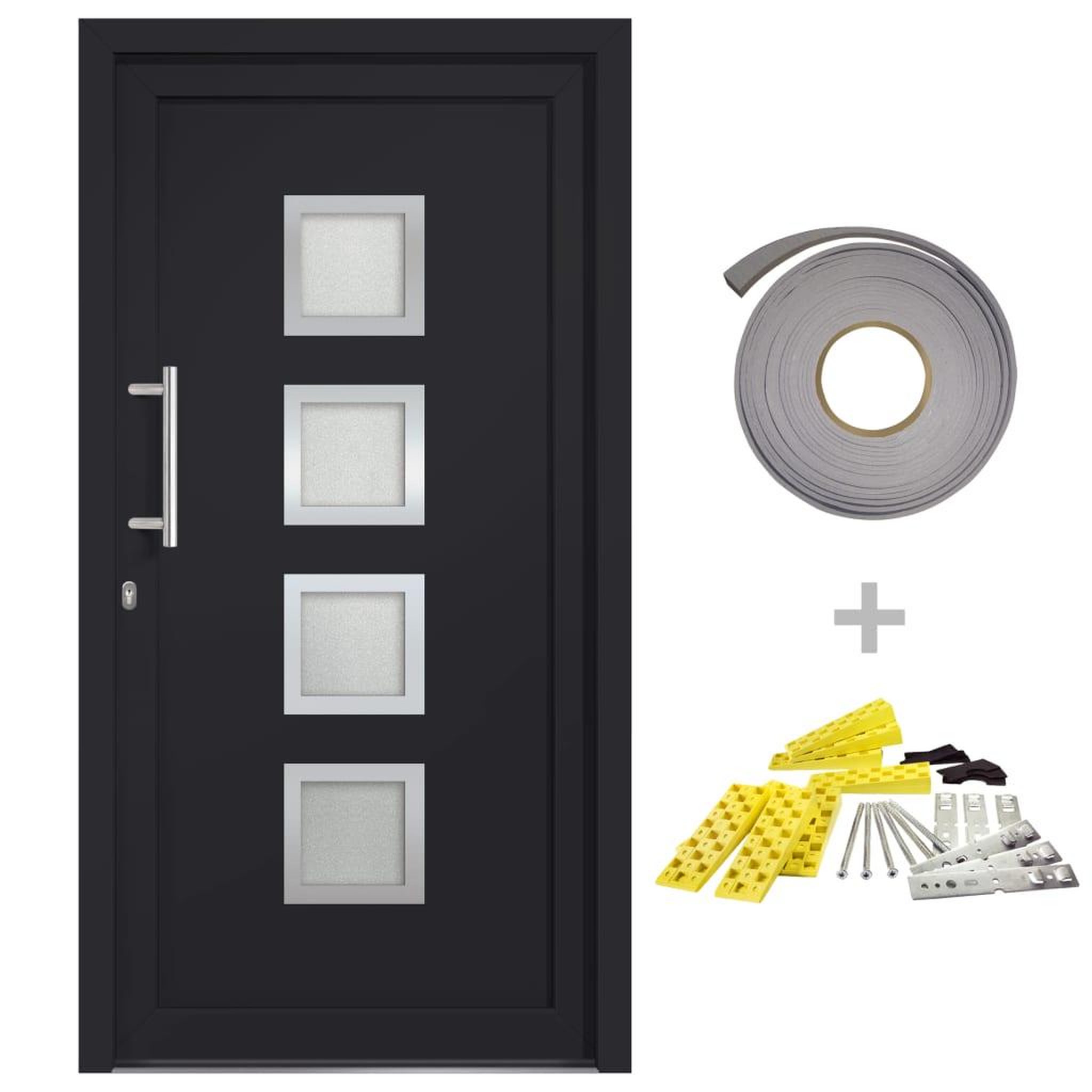 Voir la diapositive 2 : VIDAXL Porte d'entree Anthracite 98x190 cm
