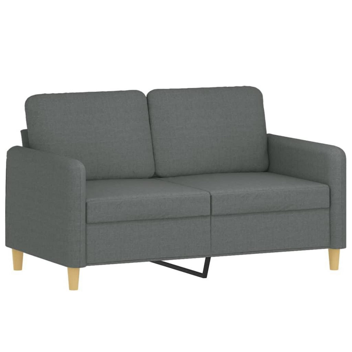 VIDAXL Ensemble de canapes 2 pcs coussins gris fonce tissu