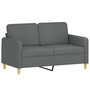 Voir la diapositive 3 : VIDAXL Ensemble de canapes 2 pcs coussins gris fonce tissu