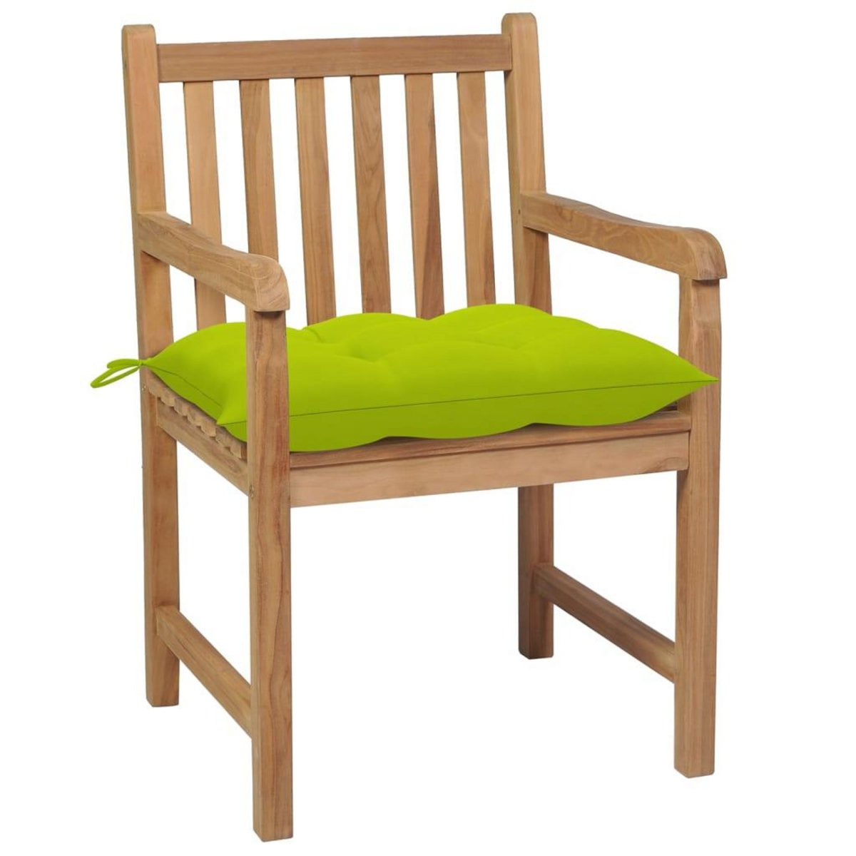 VIDAXL Chaises de jardin lot de 4 avec coussins vert vif Teck solide