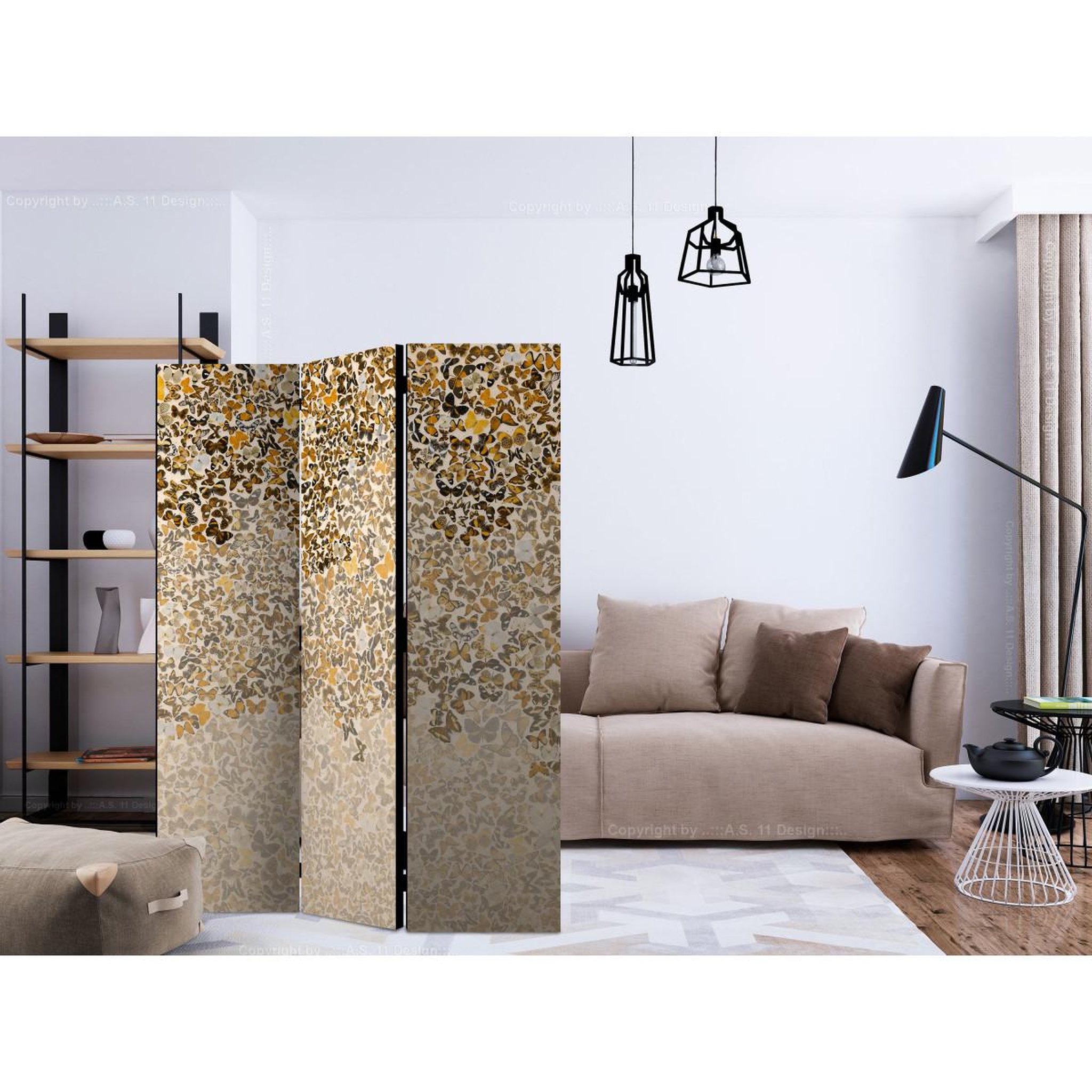 Voir la diapositive 2 : Paris Prix Paravent 3 volets  art & butterflies  135x172cm