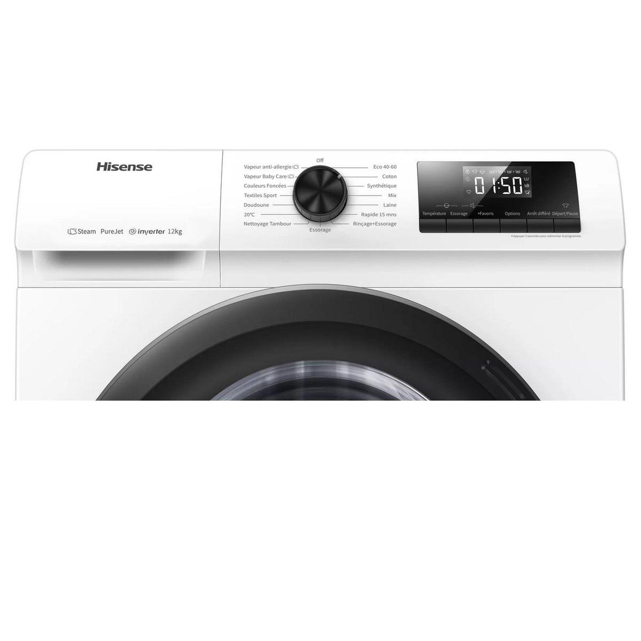 Voir la diapositive 5 : Hisense Lave-linge frontal 12kg 1400 tours/min - W1214QE