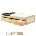 IDIMEX Lit fonctionnel en pin MIA, 90 x 200 cm. Coloris disponibles : Blanc, Bicolore
