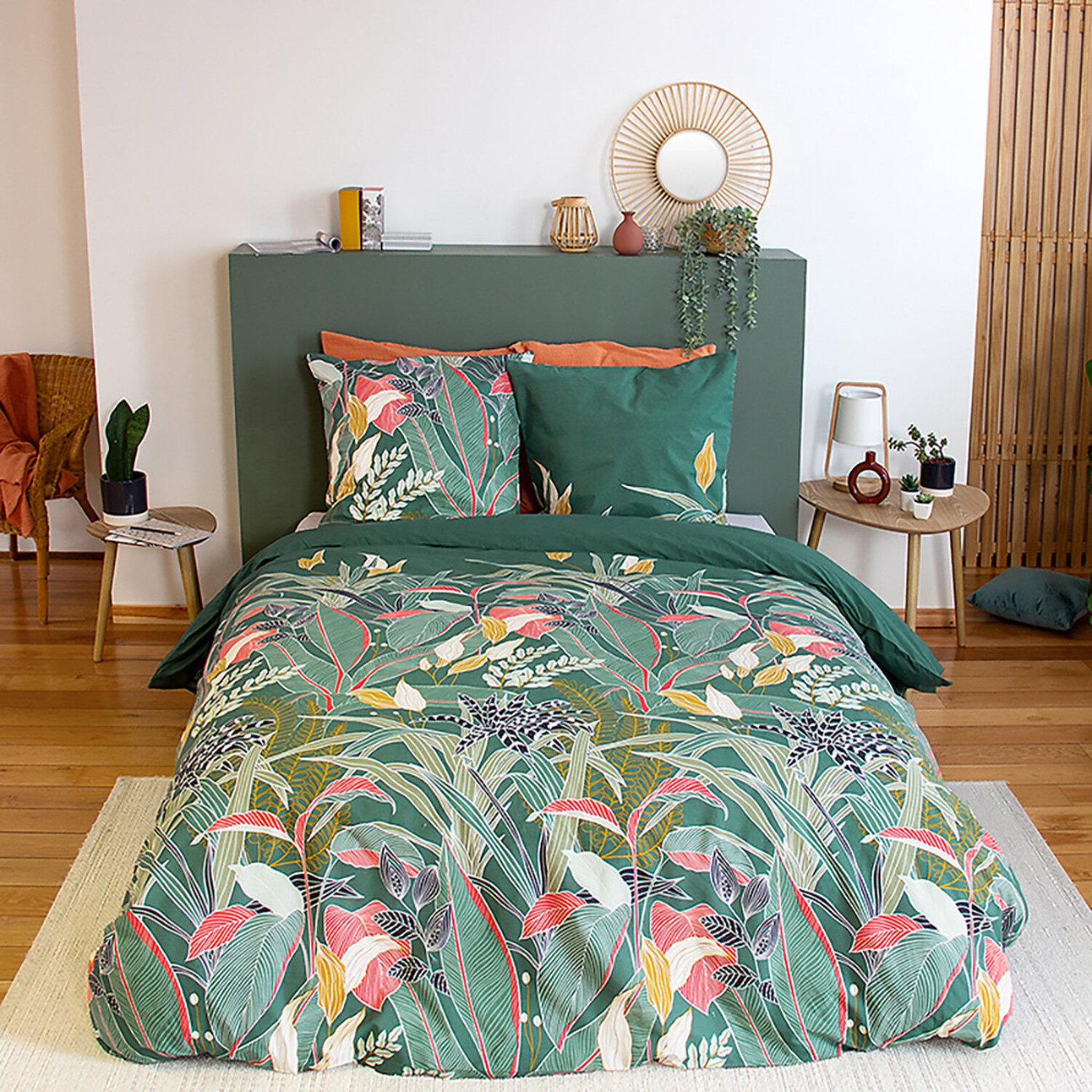 Home collection Parure housse de couette 100 % coton 57 fils gigajung