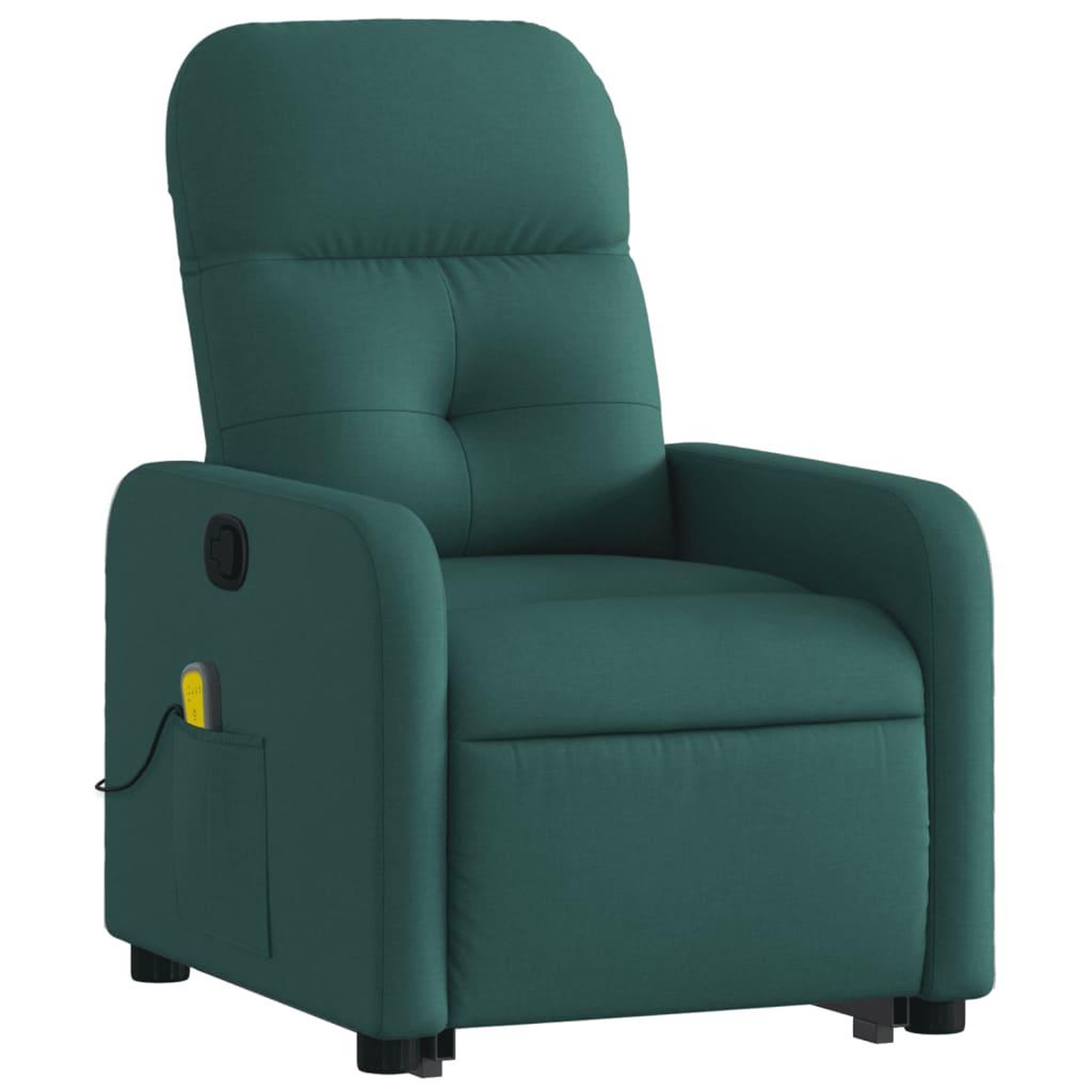 Voir la diapositive 3 : VIDAXL Fauteuil inclinable de massage Vert fonce Tissu