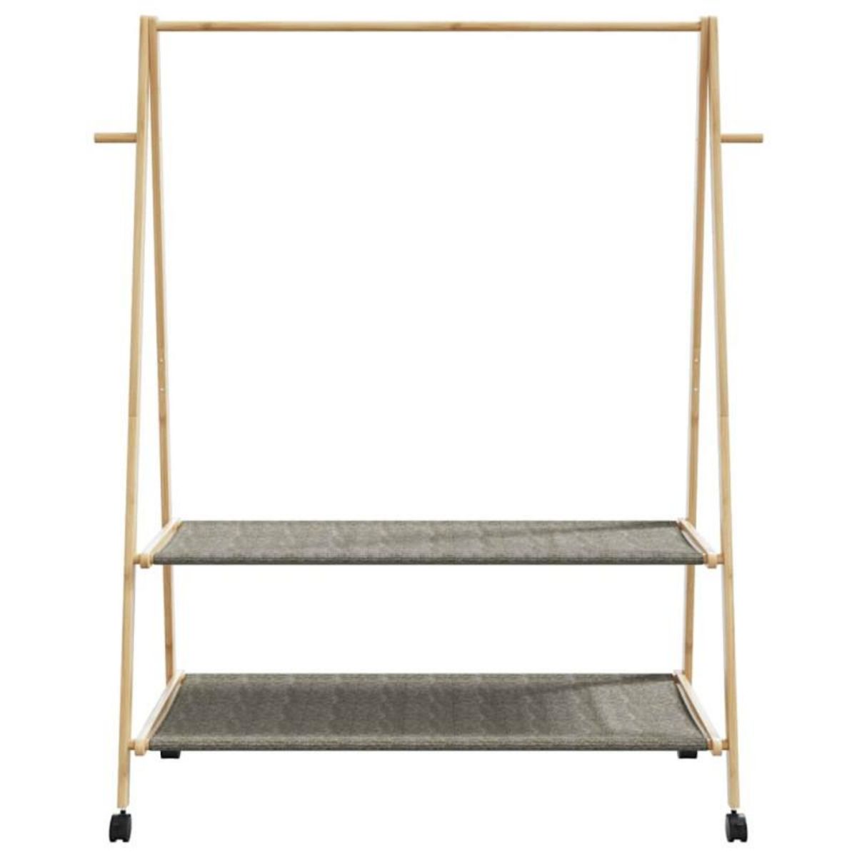 VIDAXL Porte vêtements et étagères roulettes 132x45,5x155,5cm bambou