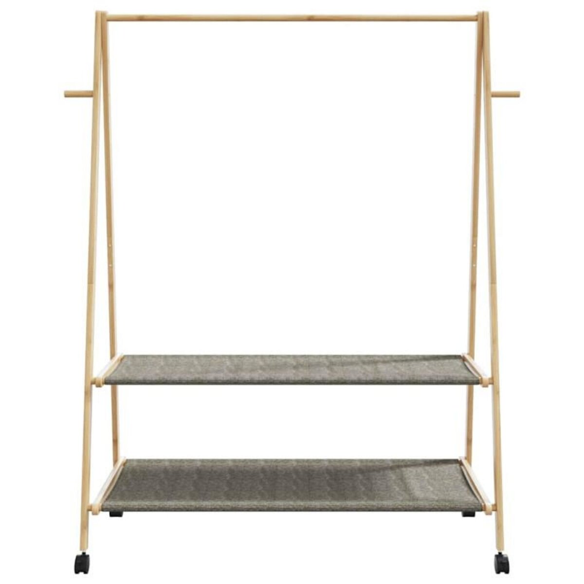 VIDAXL Porte vêtements et étagères roulettes 132x45,5x155,5cm bambou