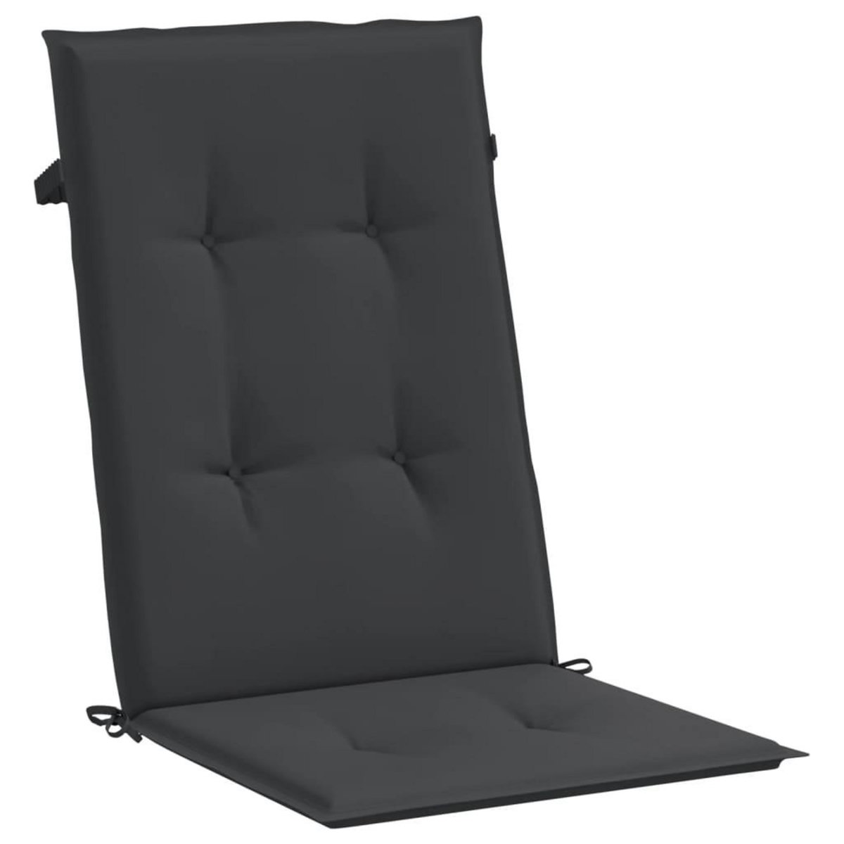 VIDAXL Coussins de chaise de jardin a dossier haut lot de 4 noir tissu