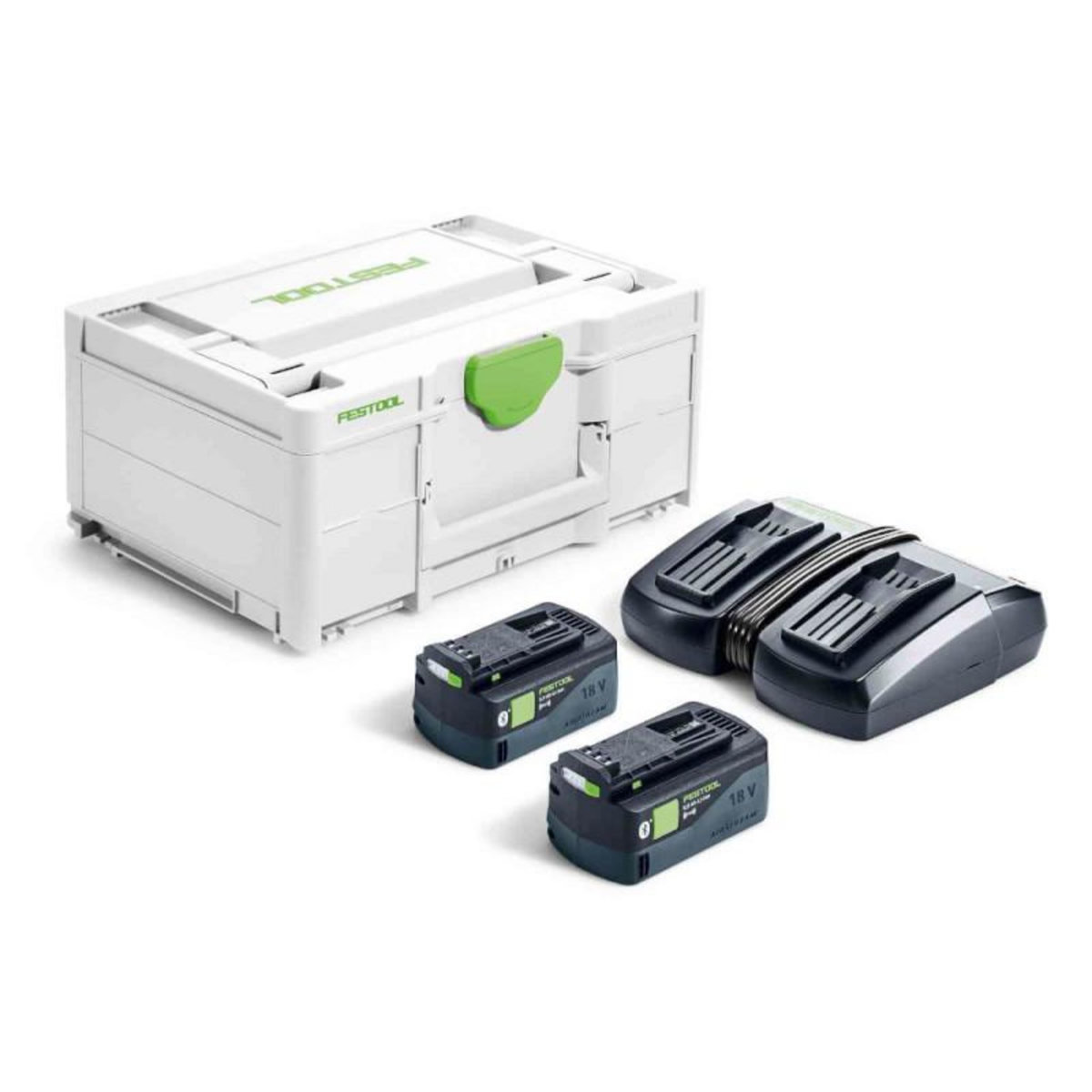 FESTOOL Set énergie SYS 18V 2 batteries 5Ah + chargeur rapide + coffret SYSTAINER SYS3 FESTOOL 577707