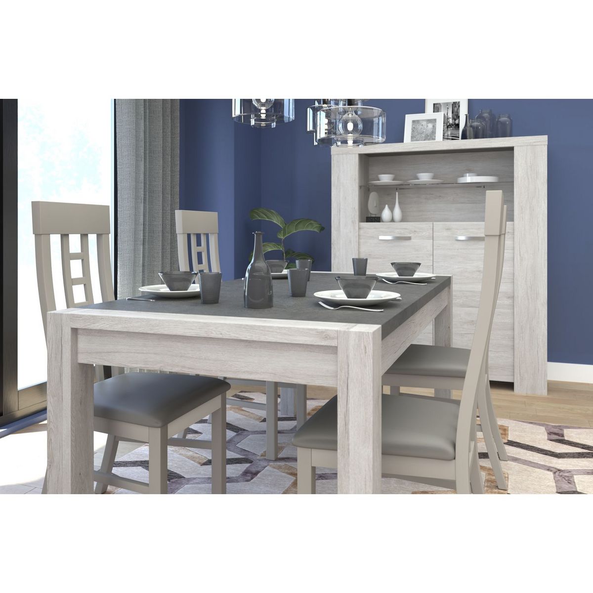 Table de séjour salle à manger fixe L180cm MEL