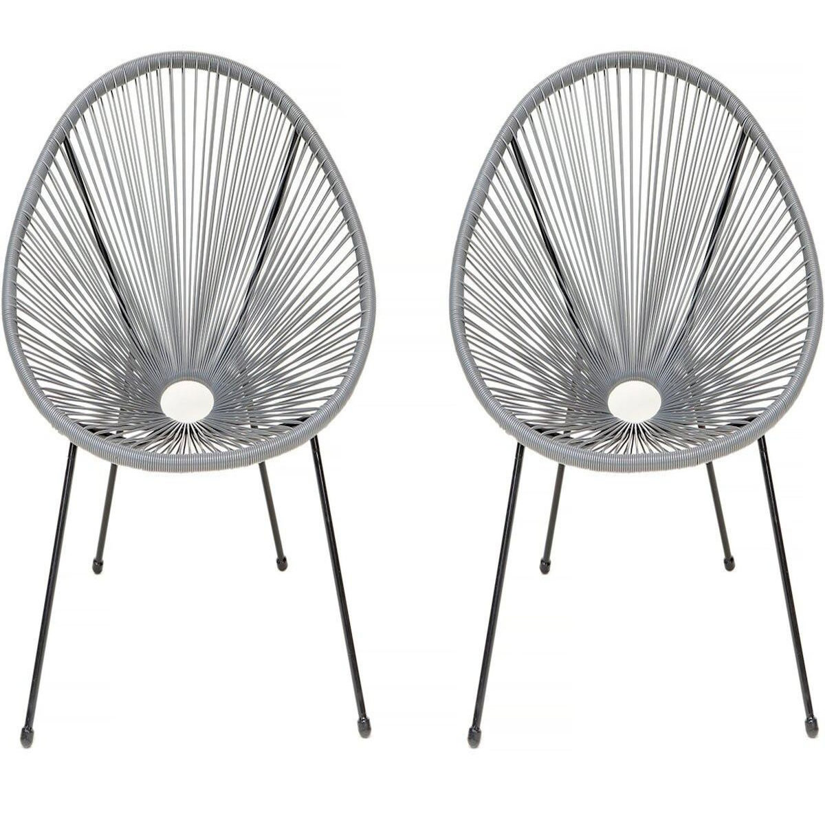 Habitat et Jardin Lot de 2 fauteuils de jardin  Ania  - Gris