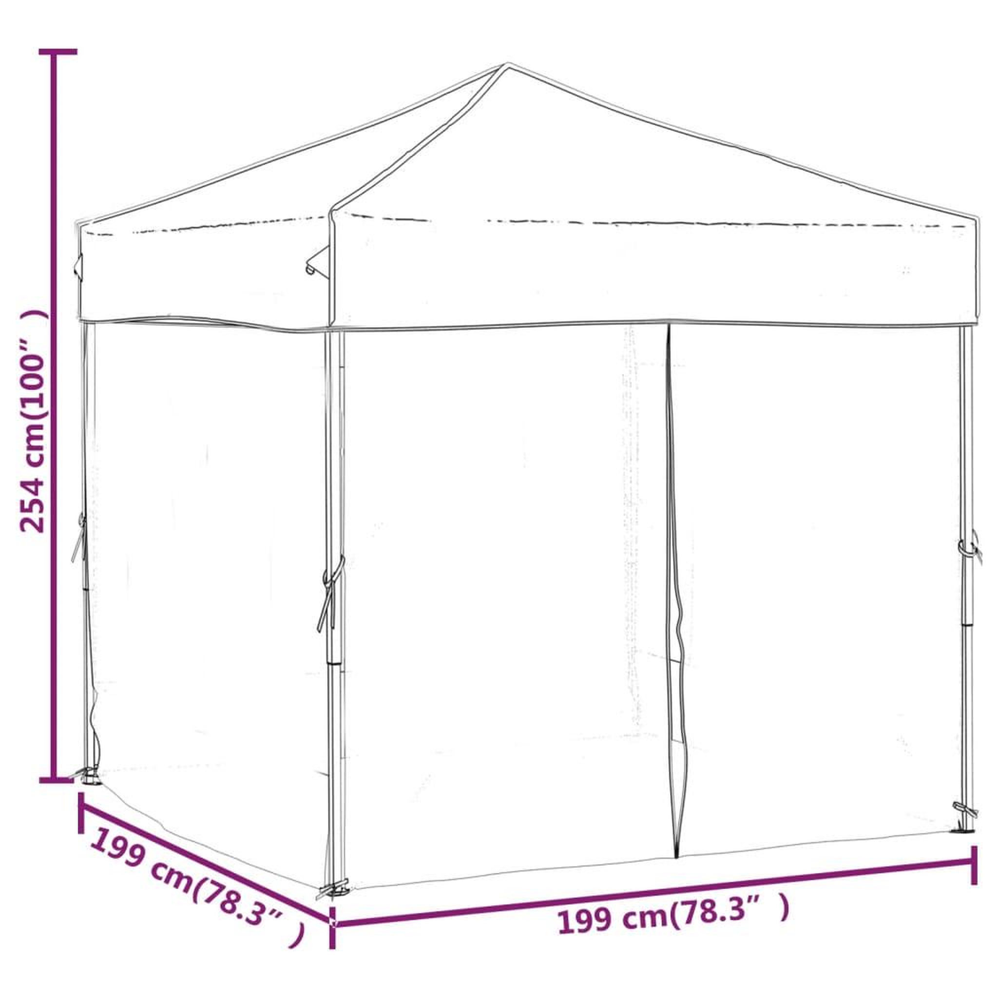 Voir la diapositive 6 : VIDAXL Tente de reception pliable avec parois Anthracite 2x2 m