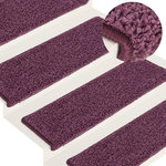 VIDAXL Tapis d'escalier 15 pcs 65x21x4 cm Violet fonce