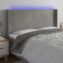 Voir la diapositive 1 : VIDAXL Tete de lit a LED Gris clair 203x16x118/128 cm Velours