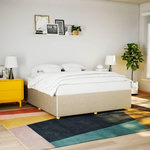 VIDAXL Cadre de lit sans matelas creme 200x200 cm tissu