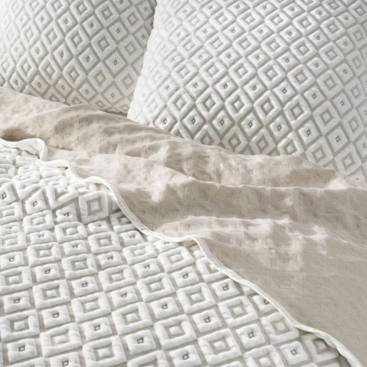 Paris Prix Couvre-Lit & 2 Housses de Coussin  Joana  220x240cm Naturel