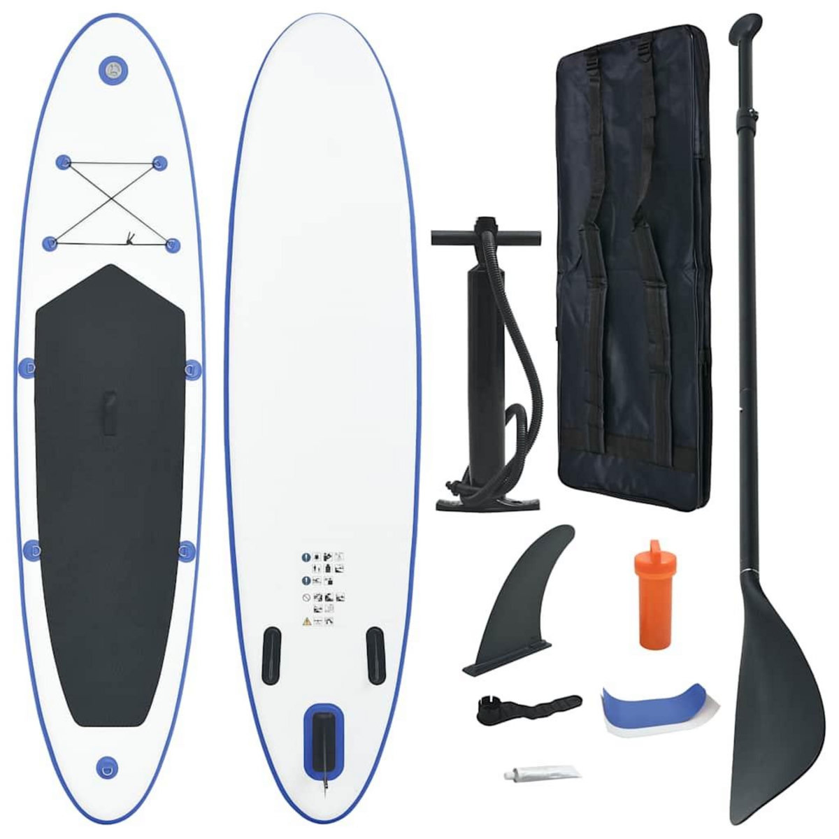 VIDAXL Ensemble de planches SUP gonflables Bleu et blanc