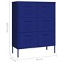 Voir la diapositive 6 : VIDAXL Armoire a tiroirs Bleu marine 80x35x101,5 cm Acier
