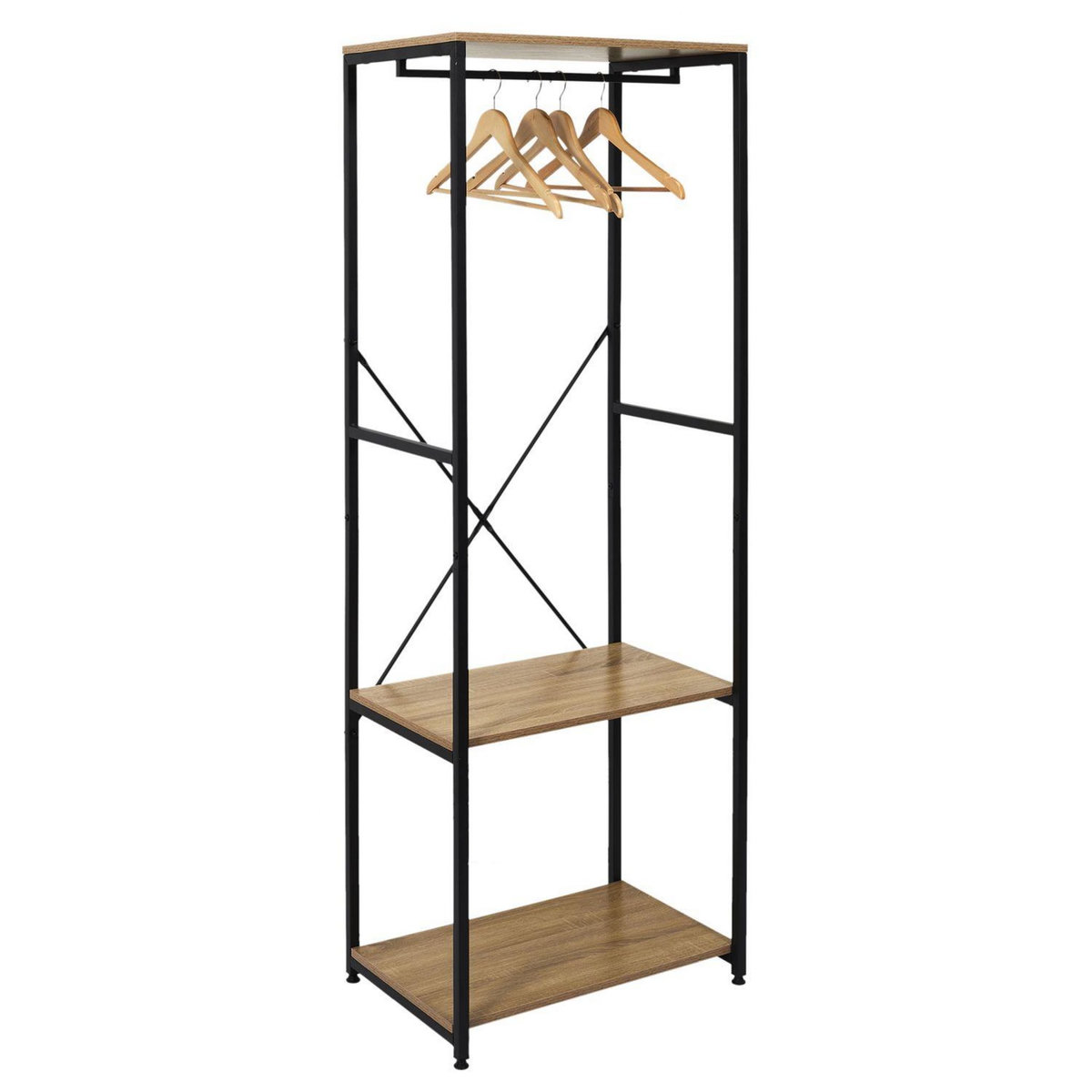 TOILINUX Portant à vêtements Stan - Marron et Noir