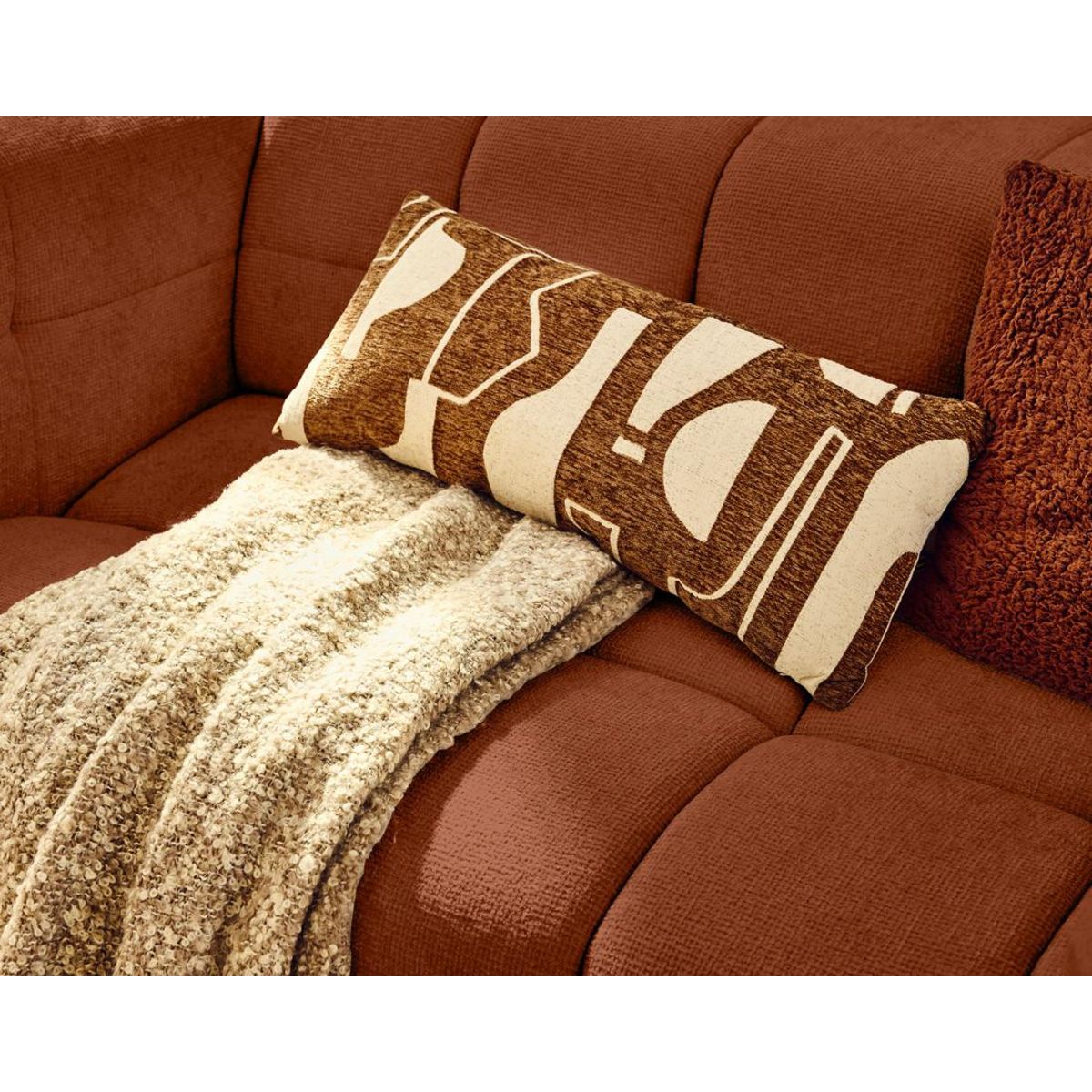 LISA DESIGN Suzano - canapé droit 2 places en tissu texturé