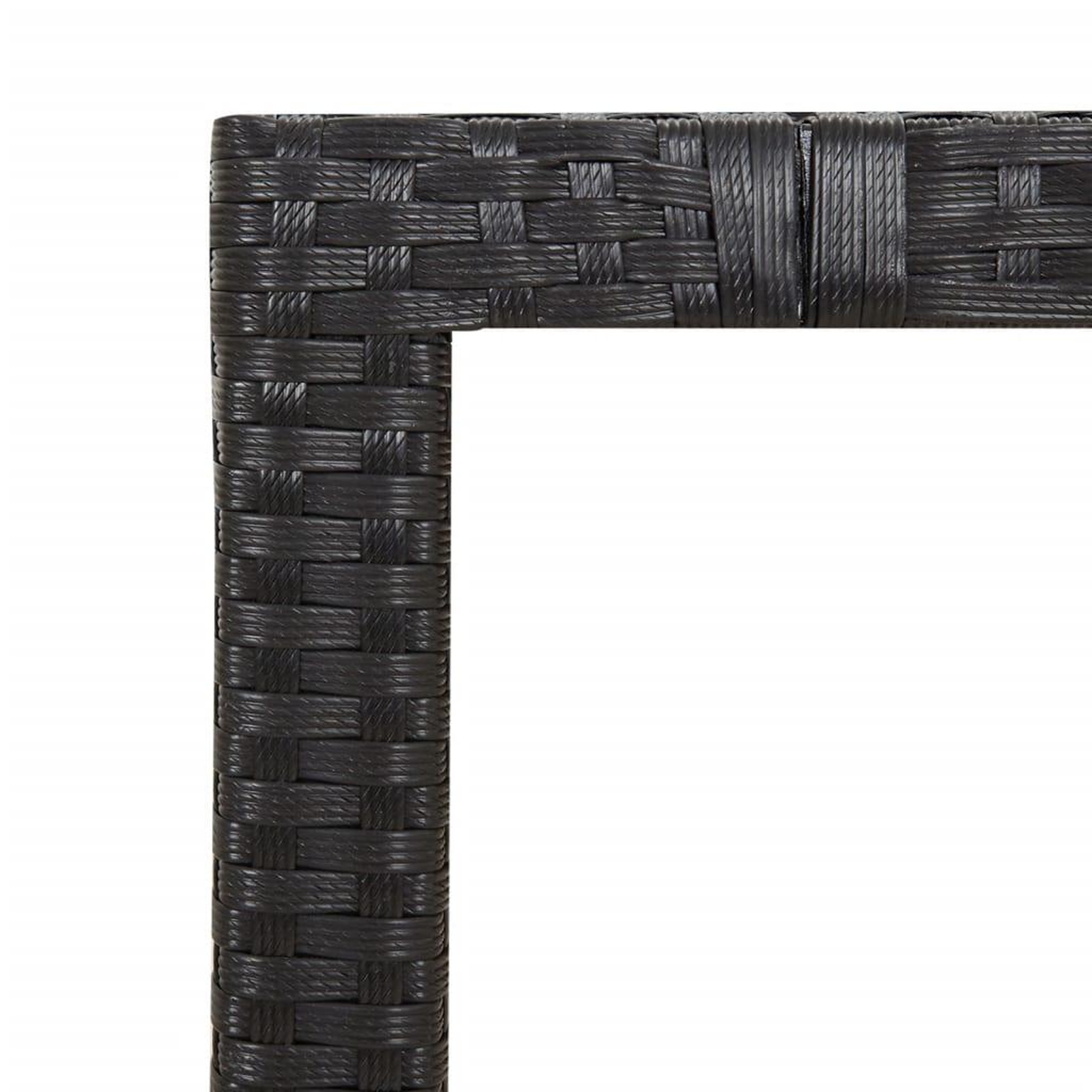 Voir la diapositive 4 : VIDAXL Ensemble a manger de jardin coussins 7pcs Noir Resine tressee