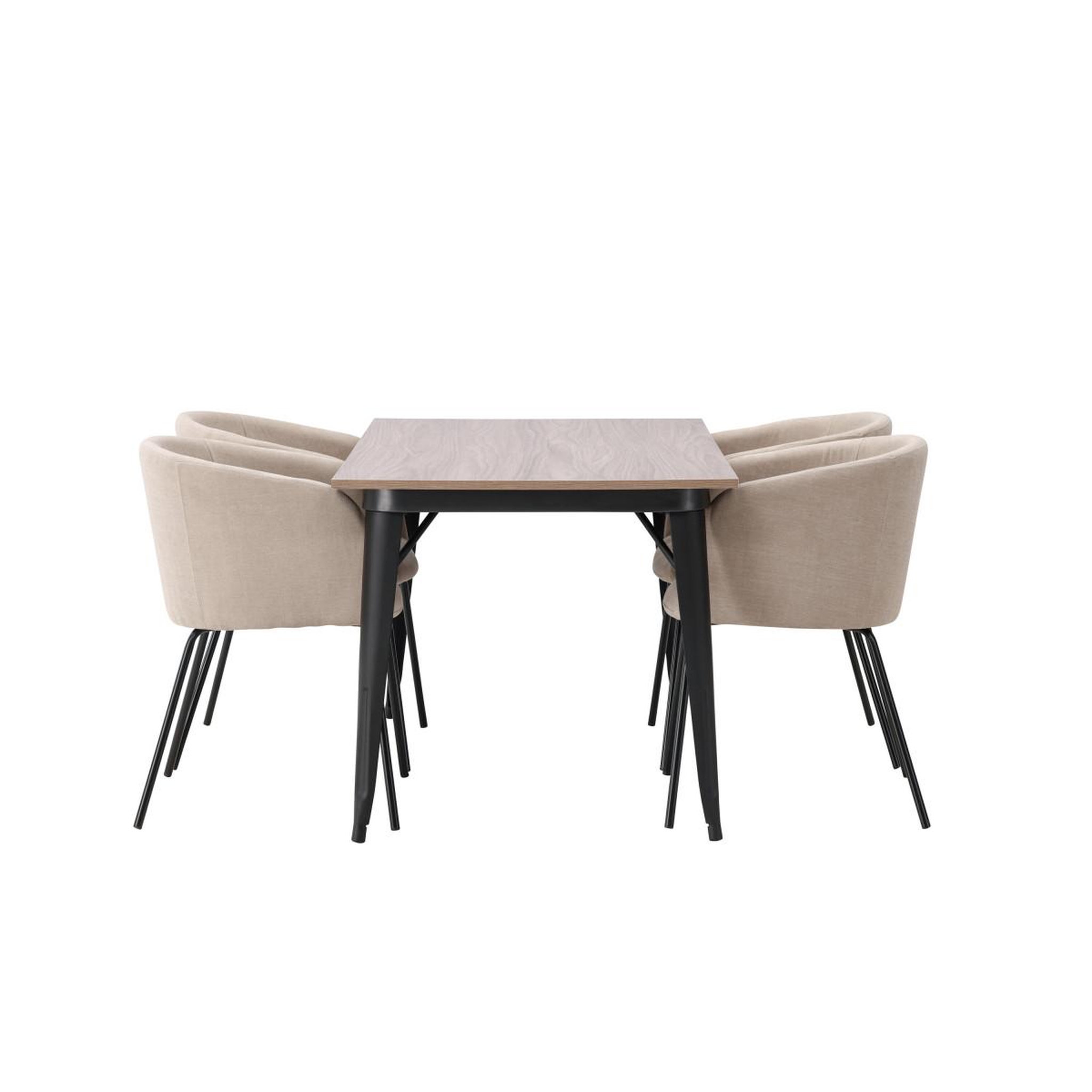 Voir la diapositive 5 : Paris Prix Ensemble table à manger & 4 chaises  tempe & berit  140cm naturel & beige