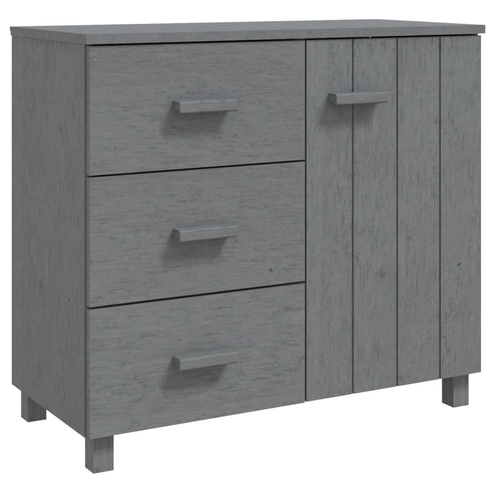 Voir la diapositive 2 : VIDAXL Buffet HAMAR Gris fonce 90x40x80 cm Bois massif de pin