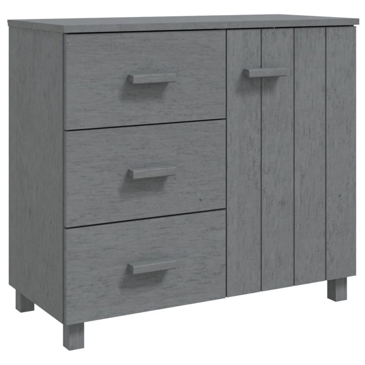 VIDAXL Buffet HAMAR Gris fonce 90x40x80 cm Bois massif de pin