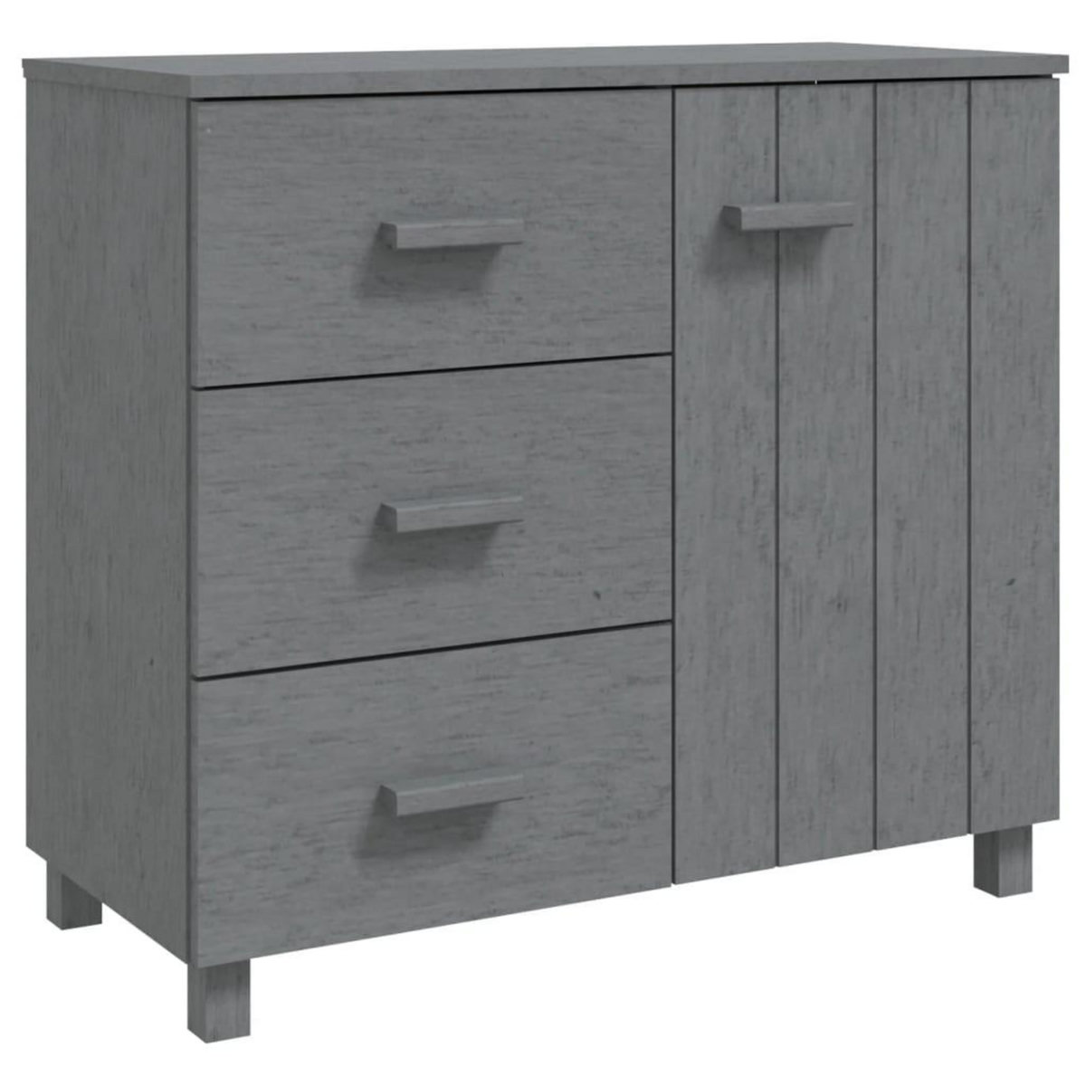 VIDAXL Buffet HAMAR Gris fonce 90x40x80 cm Bois massif de pin