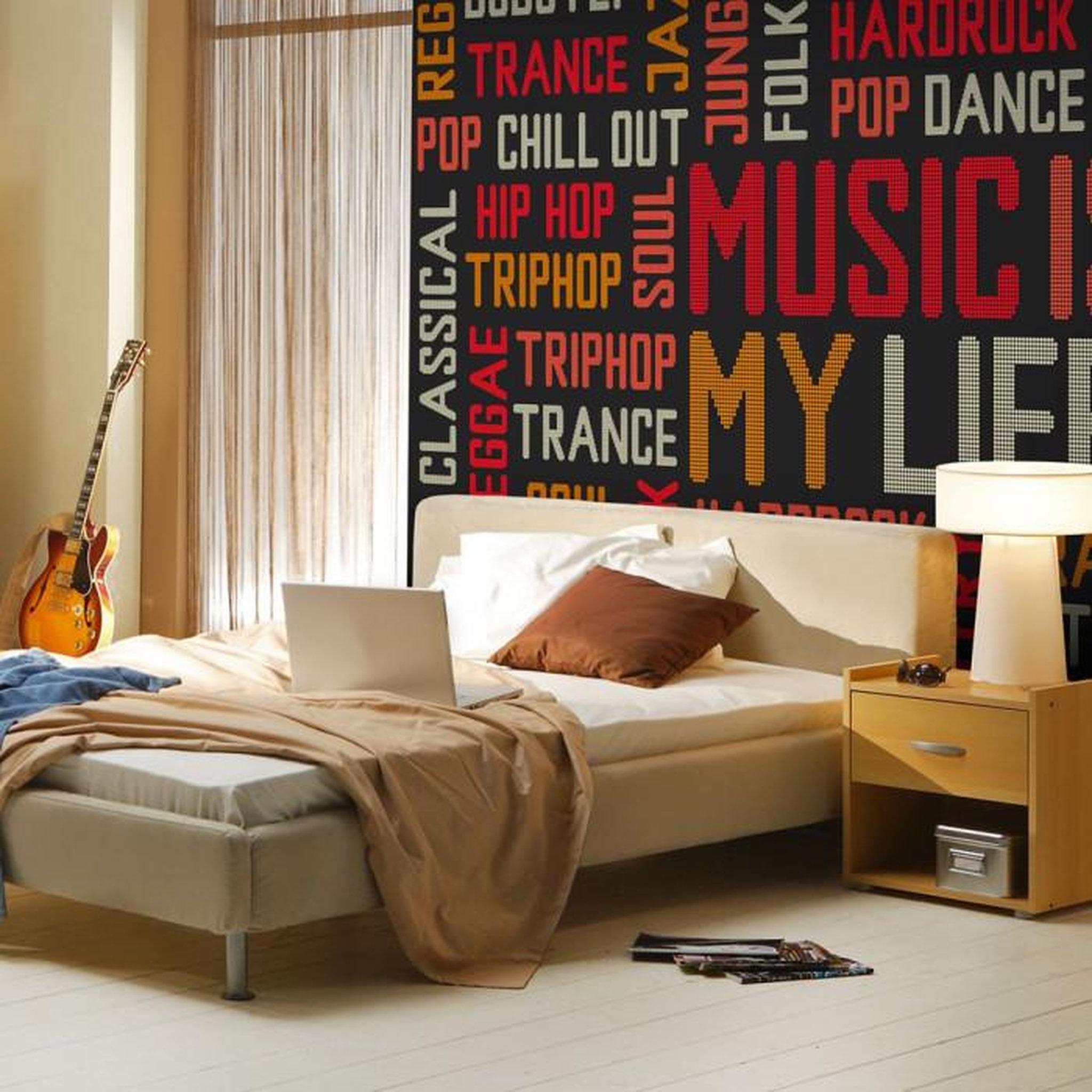 Paris Prix Papier Peint  Music is My Life. Coloris disponibles : Multicolore