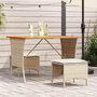 Voir la diapositive 1 : VIDAXL Ensemble a manger de jardin et coussins 3 pcs Beige poly rotin