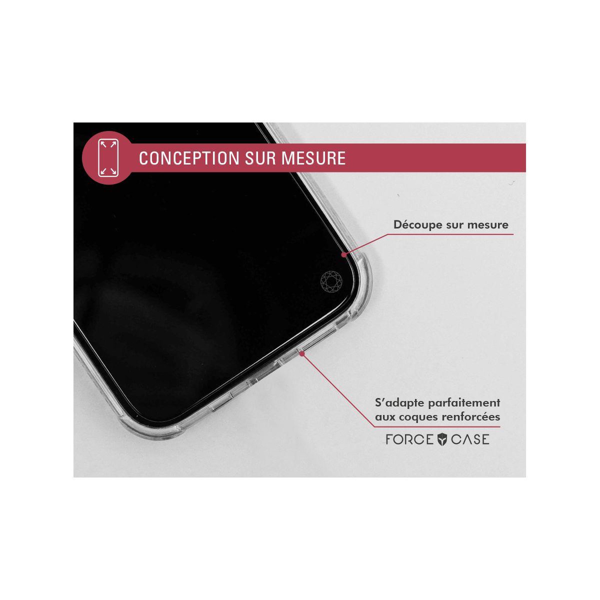 Voir la diapositive 3 : FORCE GLASS Protège écran Samsung A34 5G