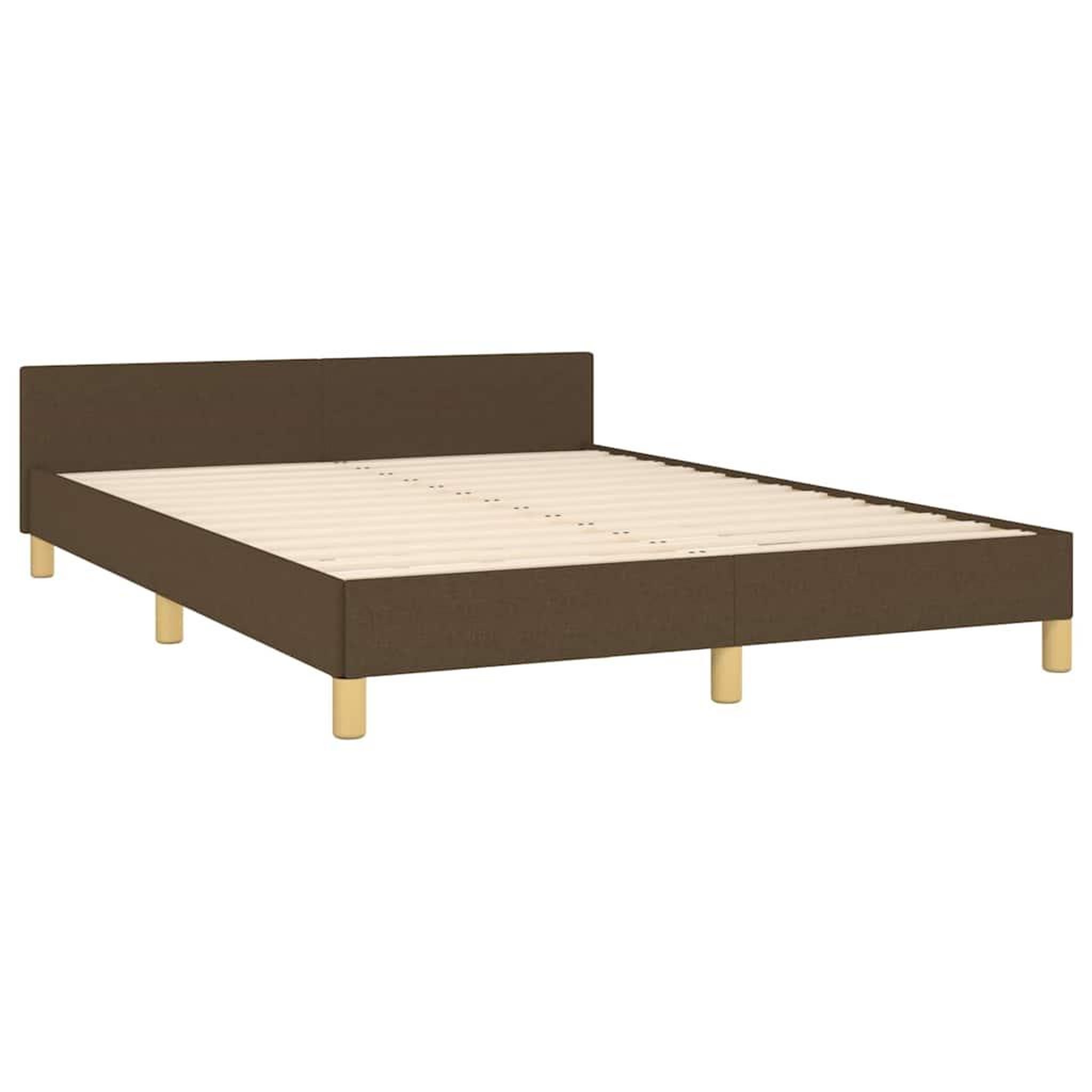 Voir la diapositive 6 : VIDAXL Cadre de lit sans matelas marron fonce 140x200 cm tissu